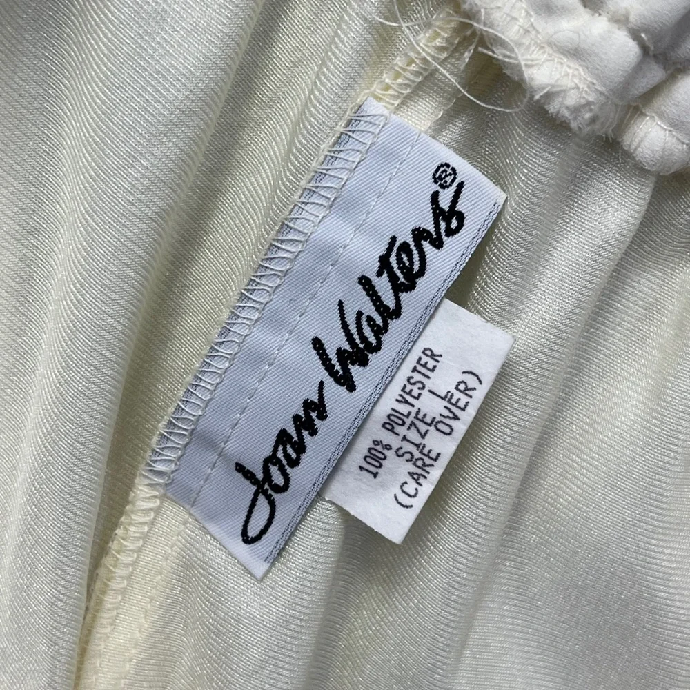 VINTAGE Joan Walters Pants Womens Large Ivory Wide Leg Palazzo Sheer Overlay NWT